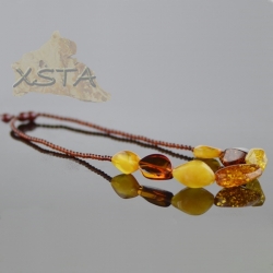 Multicolor classic shape amber necklace